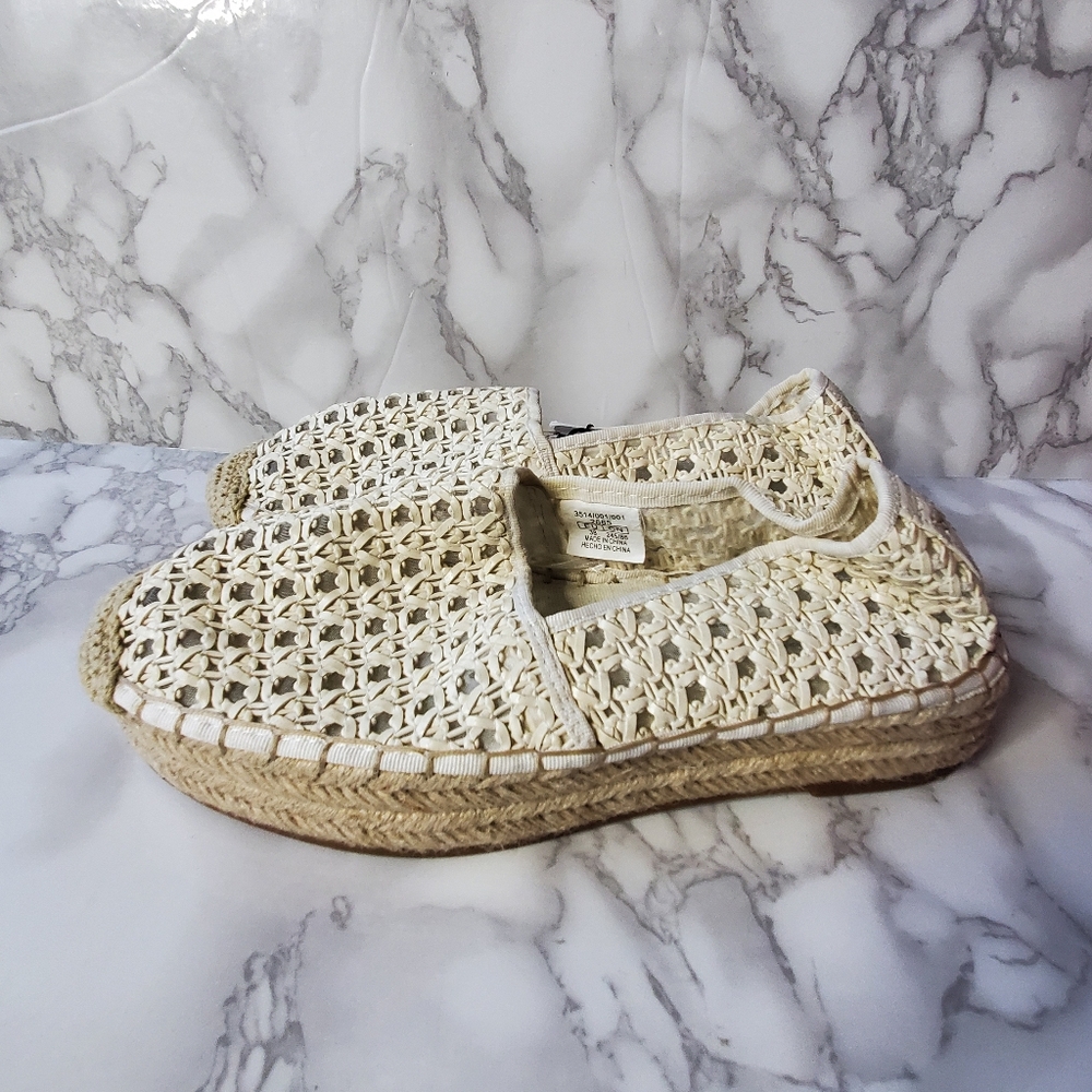 Zara Cream Espadrilles with Woven Design 7.5 - Picture 2 of 7